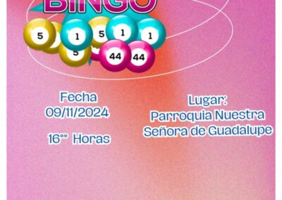 Gran Bingo a Beneficio de Parroquia Nuestra Señora de Guadalupe